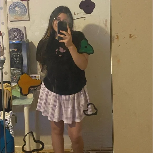 pink purple and white plaid skirt from rue 21 stretchy waistband!